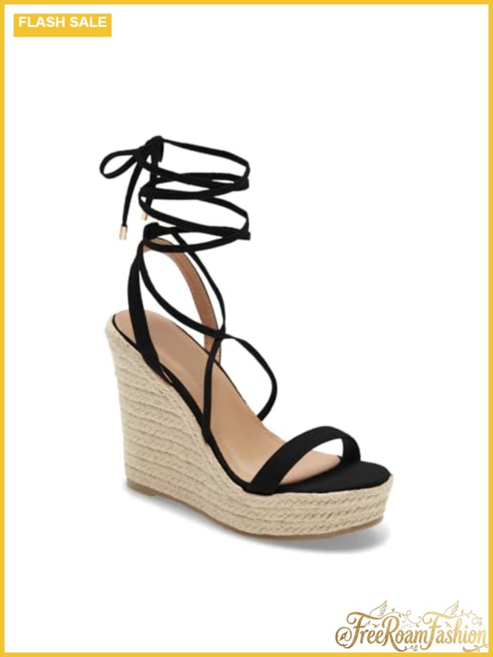 Women's Espadrille Wedge Lace Up Platform Ankle Strap Sandals